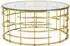 SalesFever Couchtisch Metall/Sicherheitsglas Gold/Klar Ø90cm H42cm (371510)