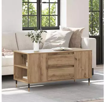 vidaXL Couchtisch Artisan-Eiche 102x44,5x50cm Holzwerkstoff