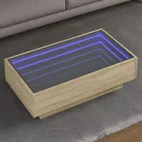 vidaXL Beistelltisch mit LED Wei&szlig; 40x40x30 cm Holzwerkstoff