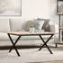 vidaXL Couchtisch X-Gestell 90x90x45cm Massivholz Kiefer und Stahl (3282687)