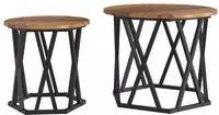 vidaXL Beistelltisch 2 pcs Altholz Ingenieure Holz und Stahl