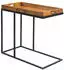 Finebuy Tabletttisch Sheesham Massivholz Metallgestell 69x65x34cm (FB51465)