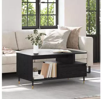 vidaXL Couchtisch Schwarz Eichen-Optik 90x49x45cm Holzwerkstoff (882707)