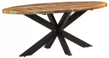 vidaXL Esstisch Oval Altholz Massiv 200x100x75cm