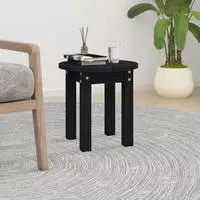 vidaXL Couchtisch Schwarz &Oslash; 35x35 cm Massivholz Kiefer