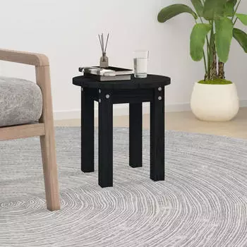 vidaXL Couchtisch Schwarz &Oslash;35x35cm Massivholz Kiefer (822341)