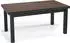WFL GROUP Gemini Esstisch ausziehbar, Kastanienfarben, schwarze Holzbeine, 120–160cm