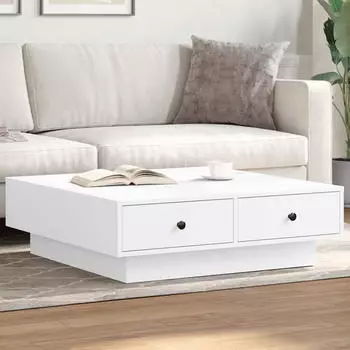 vidaXL Couchtisch Wei&szlig; 90x90x28cm Spanplatte (848087)