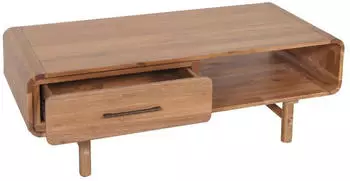 MCW Couchtisch M47-C Akazie Massivholz gebeizt, Schublade, 125x44x60cm (800000643835)