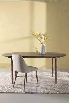 Venture Home Andy Esstisch oval, Holzwerkstoff/Metall, braun, 180x90x75cm