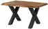 Massivmoebel24 Freeform 5 Baumkantentisch Sheesham 140x90x77cm natur gebeizt, X-Beine anthrazit (09-104-834-5211)