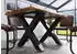 Massivmoebel24 Freeform 5 Baumkantentisch Sheesham 140x90x77cm natur gebeizt, X-Beine anthrazit (09-104-834-5211)