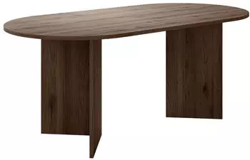 Mirjan24 Gelizo Esstisch Oval 185x75x90cm Nussbaum (Gelizo)