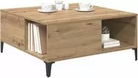 vidaXL Couchtisch Artisan-Eiche 80 x 80 x 36,5 cm Holzwerkstoff