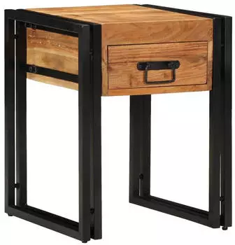 vidaXL Beistelltisch mit Schublade Akazien-Massivholz 40x40x50cm