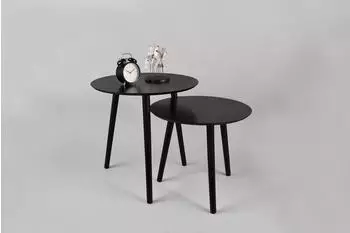 Mirrors and More Vilma Beistelltisch 2er-Set MDF schwarz (82360102)