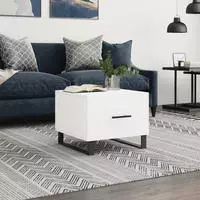 vidaXL Couchtische 2 Stk. Hochglanz-Wei&szlig; 50x50x40 cm Holzwerkstoff