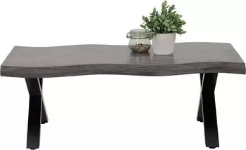 Hela Gerd Couchtisch Baumkantenoptik 110x60cm Grau/Schwarz (Gerd CT)