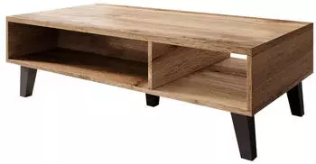 Mirjan24 Couchtisch Eiche Wotan/Schwarz, Holzoptik, 110x32x60cm (Kaspro)