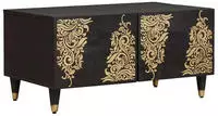 vidaXL Couchtisch Schwarz 80 x 50 x 40 cm Massivholz Mango