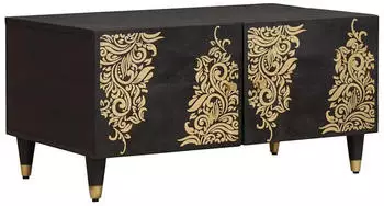 vidaXL Couchtisch Schwarz 80x50x40cm Massivholz Mango (4018813)