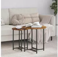 vidaXL Beistelltisch-Set 2 pcs Ger&auml;ucherte Eiche und Schwarz