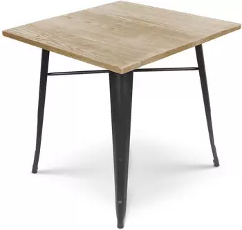 Kosmi Square dining table in solid wood with black metal structure