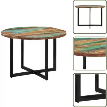 The Living Store Esstisch Altholz Massivholz 110x75cm (8721031669753)
