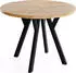 WFL GROUP Vero Esstisch rund ausziehbar, Eiche Braun, schwarze Holzbeine, 100–200cm (48780647-07)