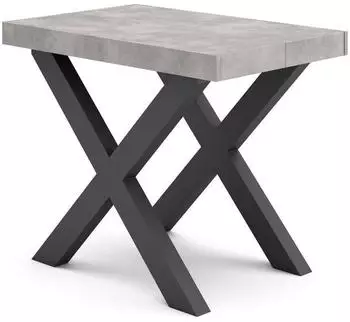 Skraut Home Ausziehbarer Konsolentisch 302x90x73cm 14 Personen Zementgrau (342_21)
