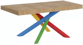 Itamoby Volantis Premium Ausziehbarer Tisch 90x140/244cm Quercia Natura Gestell 4/B
