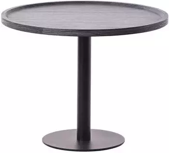 CLP Aspen Beistelltisch runde Holzplatte, Metallgestell, grau, L (324364)