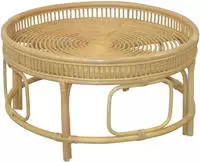 HOFMANN LIVING AND MORE Couchtisch Rattan-Couchtisch mit oder ohne Glasplatte