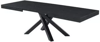 Kauf-Unique CATONAV Ausziehbarer Esstisch 6&ndash;10 Personen MDF & Metall Schwarz (CATONAV)