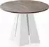 WFL GROUP Kova Runder Ausziehbarer Esstisch Chicago Beton, weißes Metallgestell, 100–180cm (wfl_0000019-07)