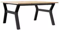 vidaXL Couchtisch Y-Gestell 80x80x45cm Massivholz Kiefer und Stahl