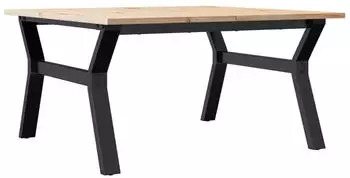 vidaXL Couchtisch Y-Gestell 80x80x45cm Massivholz Kiefer und Stahl (3282707)