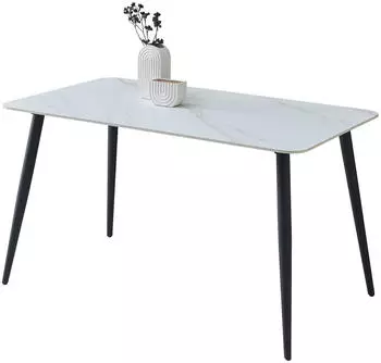 Stolkom Cody Esstisch Keramik wei&szlig; marmoriert 140x80cm (Cody Esstisch)