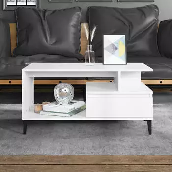 vidaXL Couchtisch Wei&szlig; 90x49x45cm Holzwerkstoff (819620)