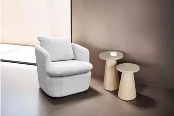 byLIVING Cone Beistelltisch Massivholz Akazie white wash, 50x40cm (73360822-0)