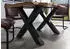 Massivmoebel24 Freeform 5 Baumkantentisch Sheesham 160x90x77cm grau gebeizt, X-Beine anthrazit (09-106-834-2212)