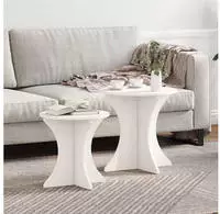 vidaXL Couchtisch 2 pcs Wei&szlig; Massivholz Kiefer
