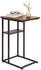 Relaxdays Beistelltisch C-Form 2 Ablagen Industrial-Stil Schwarz/Dunkelbraun