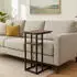 Relaxdays Beistelltisch C-Form 2 Ablagen Industrial-Stil Schwarz/Dunkelbraun