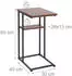 Relaxdays Beistelltisch C-Form 2 Ablagen Industrial-Stil Schwarz/Dunkelbraun