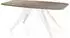 WFL GROUP Fatina Esstisch ausziehbar 160–200cm, Beton Grau, weiße Metallbeine (Fatina)