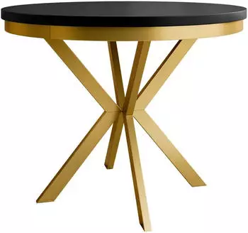 Mirjan24 Edder Gold 100 Esstisch ausziehbar, rund, Stahl, 100-176x100x76cm
