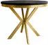 Mirjan24 Edder Gold 100 Esstisch ausziehbar, rund, Stahl, 100-176x100x76cm