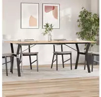 vidaXL Esstisch Y-Gestell 200x100x75cm Massivholz Kiefer und Stahl
