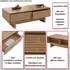 Mendler HWC-O33 Couchtisch 2 Schubladen 2 Fächer Melamin Ulme Natur 120x60x40cm (111906)